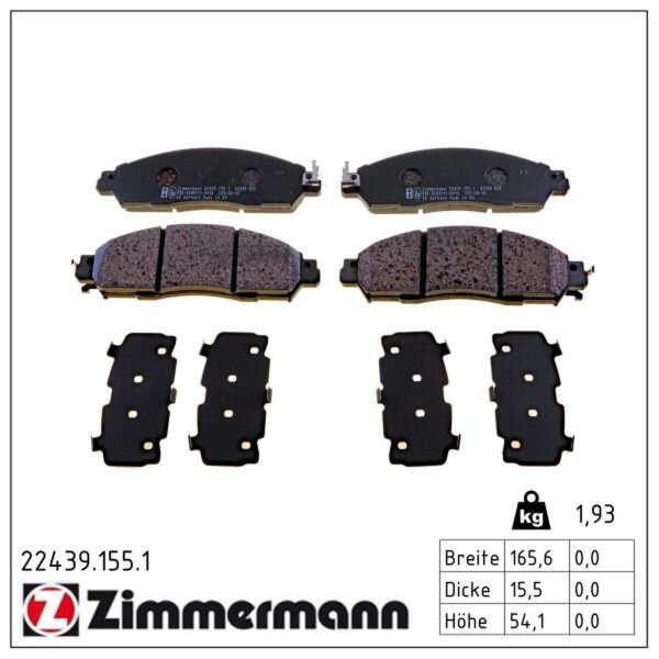 ZIMMERMANN 22439.155.1 Bremsbelagsatz, Scheibenbremse
