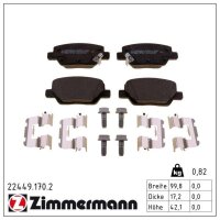 ZIMMERMANN 22449.170.2 Bremsbelagsatz, Scheibenbremse