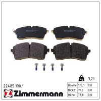 ZIMMERMANN 22485.190.1 Bremsbelagsatz, Scheibenbremse