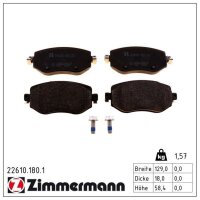 ZIMMERMANN 22610.180.1 Bremsbelagsatz, Scheibenbremse