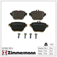 ZIMMERMANN 22792.175.1 Bremsbelagsatz, Scheibenbremse