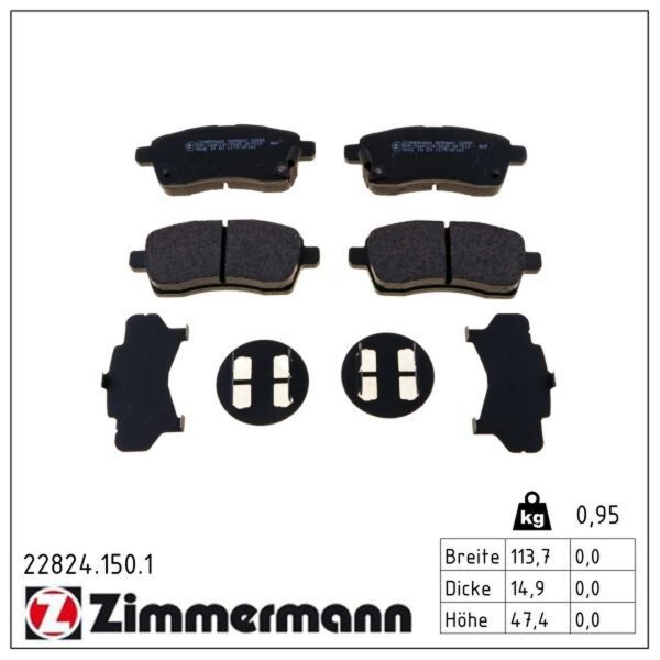 ZIMMERMANN 22824.150.1 Bremsbelagsatz, Scheibenbremse