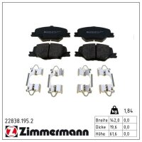 ZIMMERMANN 22838.195.2 Bremsbelagsatz, Scheibenbremse