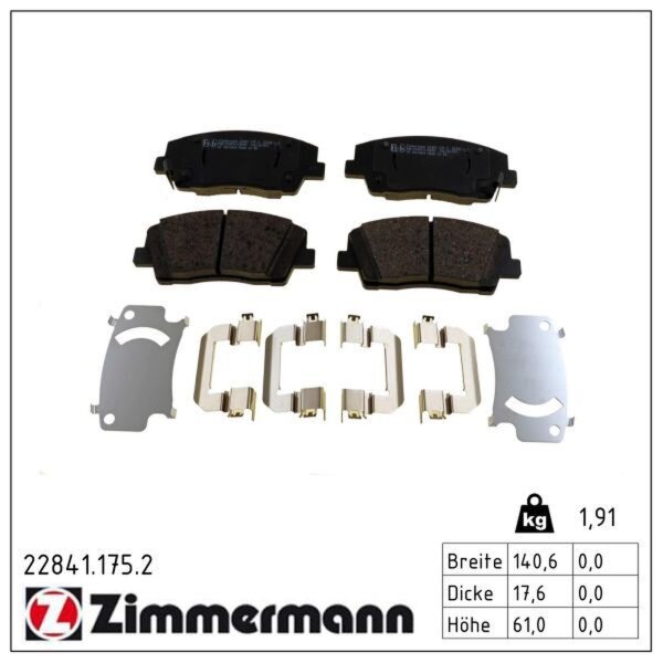 ZIMMERMANN 22841.175.2 Bremsbelagsatz, Scheibenbremse