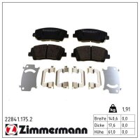 ZIMMERMANN 22841.175.2 Bremsbelagsatz, Scheibenbremse
