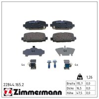 ZIMMERMANN 22844.165.2 Bremsbelagsatz, Scheibenbremse