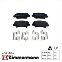 ZIMMERMANN 22901.155.2 Bremsbelagsatz, Scheibenbremse
