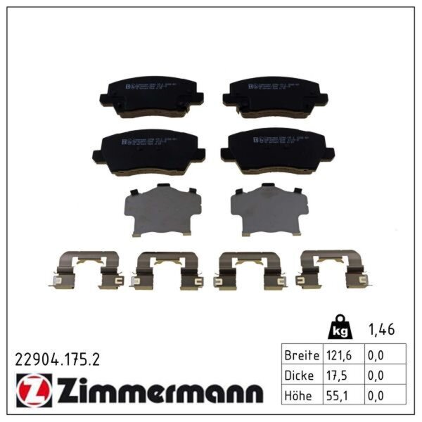 ZIMMERMANN 22904.175.2 Bremsbelagsatz, Scheibenbremse