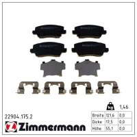 ZIMMERMANN 22904.175.2 Bremsbelagsatz, Scheibenbremse