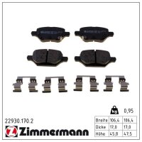 ZIMMERMANN 22930.170.2 Bremsbelagsatz, Scheibenbremse