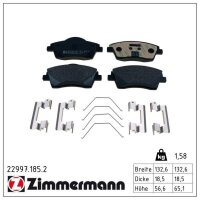 ZIMMERMANN 22997.185.2 Bremsbelagsatz, Scheibenbremse