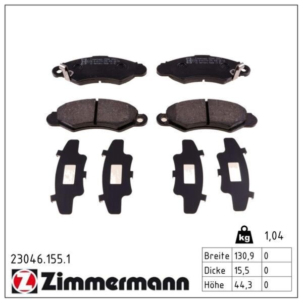ZIMMERMANN 23046.155.1 Bremsbelagsatz, Scheibenbremse