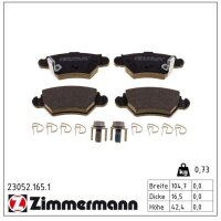 ZIMMERMANN 23052.165.1 Bremsbelagsatz, Scheibenbremse