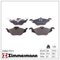 ZIMMERMANN 23063.173.1 Bremsbelagsatz, Scheibenbremse
