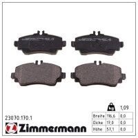ZIMMERMANN 23070.170.1 Bremsbelagsatz, Scheibenbremse