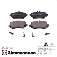 ZIMMERMANN 23070.170.2 Bremsbelagsatz, Scheibenbremse