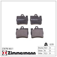 ZIMMERMANN 23078.160.1 Bremsbelagsatz, Scheibenbremse
