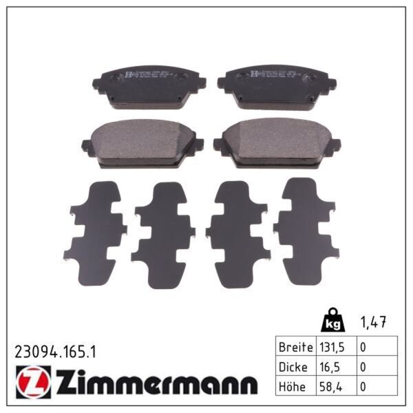 ZIMMERMANN 23094.165.1 Bremsbelagsatz, Scheibenbremse