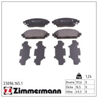 ZIMMERMANN 23096.165.1 Bremsbelagsatz, Scheibenbremse