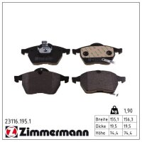 ZIMMERMANN 23116.195.1 Bremsbelagsatz, Scheibenbremse