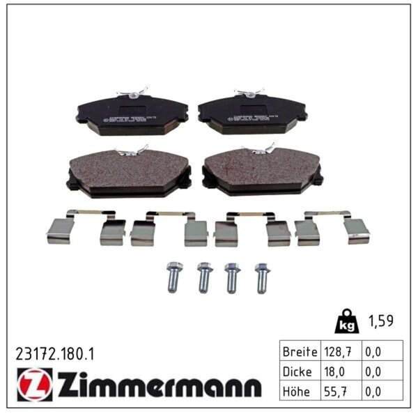 ZIMMERMANN 23172.180.1 Bremsbelagsatz, Scheibenbremse