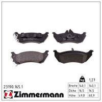 ZIMMERMANN 23190.165.1 Bremsbelagsatz, Scheibenbremse