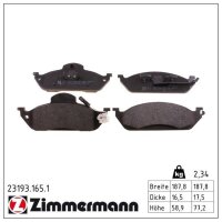 ZIMMERMANN 23193.165.1 Bremsbelagsatz, Scheibenbremse