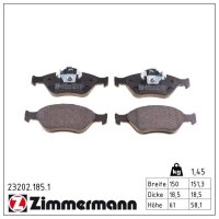 ZIMMERMANN 23202.185.1 Bremsbelagsatz, Scheibenbremse
