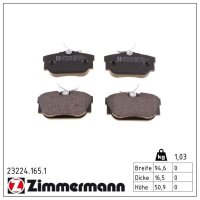 ZIMMERMANN 23224.165.1 Bremsbelagsatz, Scheibenbremse