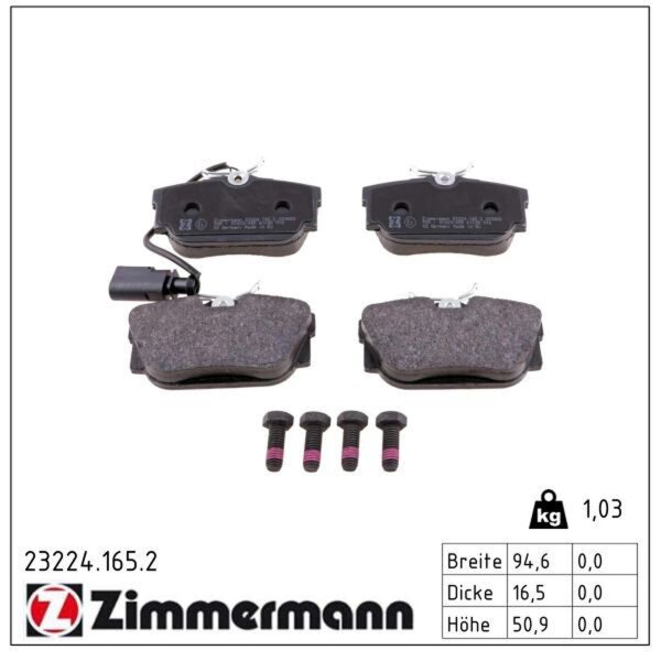 ZIMMERMANN 23224.165.2 Bremsbelagsatz, Scheibenbremse