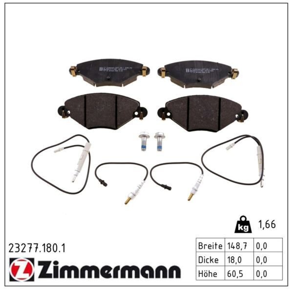 ZIMMERMANN 23277.180.1 Bremsbelagsatz, Scheibenbremse