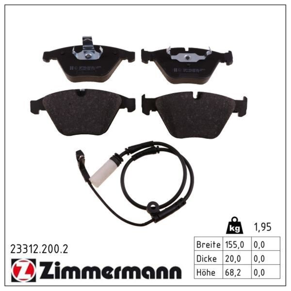 ZIMMERMANN 23312.200.2 Bremsbelagsatz, Scheibenbremse