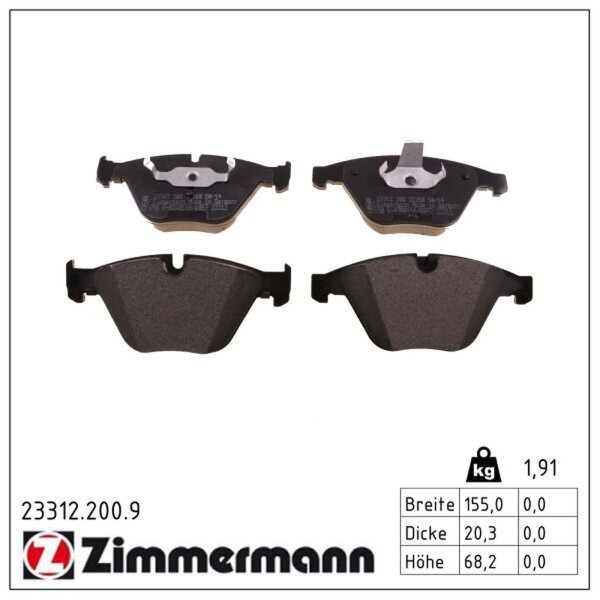 ZIMMERMANN 23312.200.9 Bremsbelagsatz, Scheibenbremse