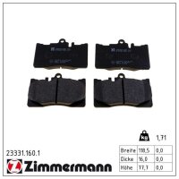 ZIMMERMANN 23331.160.1 Bremsbelagsatz, Scheibenbremse