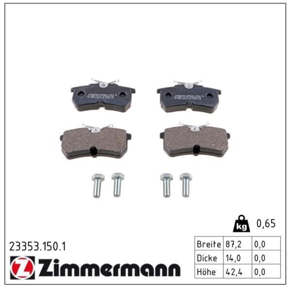 ZIMMERMANN 23353.150.1 Bremsbelagsatz, Scheibenbremse