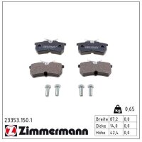 ZIMMERMANN 23353.150.1 Bremsbelagsatz, Scheibenbremse