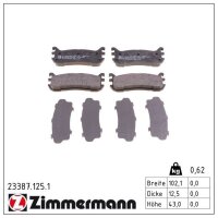 ZIMMERMANN 23387.125.1 Bremsbelagsatz, Scheibenbremse