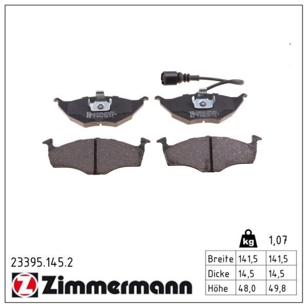 ZIMMERMANN 23395.145.2 Bremsbelagsatz, Scheibenbremse