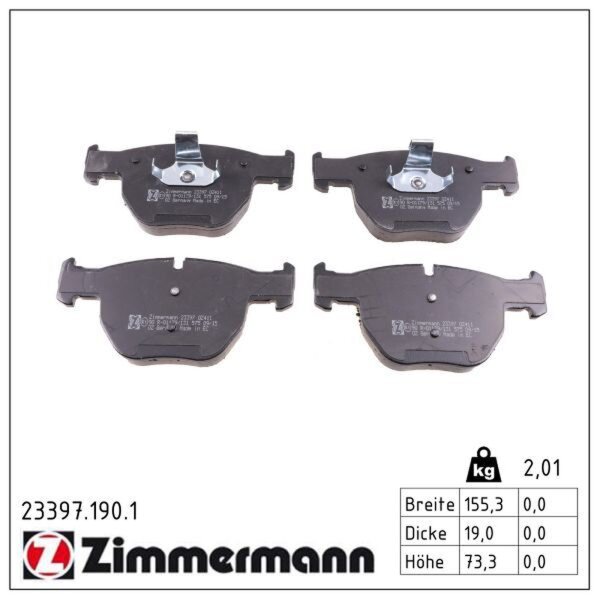 ZIMMERMANN 23397.190.1 Bremsbelagsatz, Scheibenbremse
