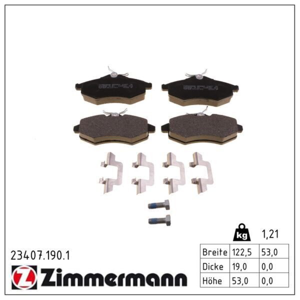 ZIMMERMANN 23407.190.1 Bremsbelagsatz, Scheibenbremse