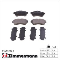 ZIMMERMANN 23409.190.1 Bremsbelagsatz, Scheibenbremse