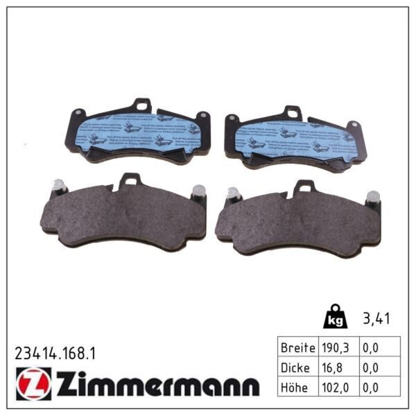 ZIMMERMANN 23414.168.1 Bremsbelagsatz, Scheibenbremse