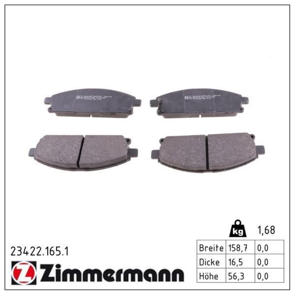 ZIMMERMANN 23422.165.1 Bremsbelagsatz, Scheibenbremse