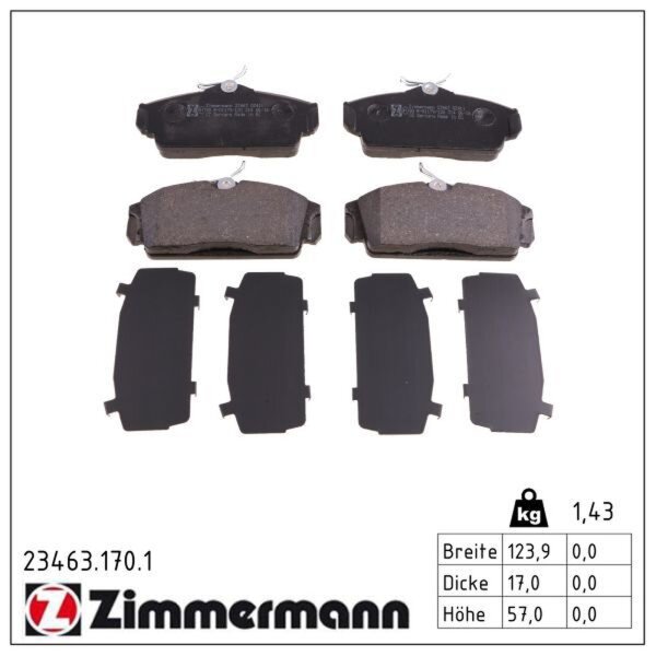 ZIMMERMANN 23463.170.1 Bremsbelagsatz, Scheibenbremse
