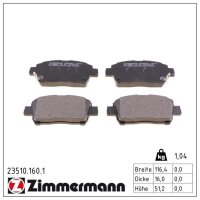 ZIMMERMANN 23510.160.1 Bremsbelagsatz, Scheibenbremse