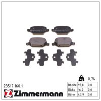 ZIMMERMANN 23517.160.1 Bremsbelagsatz, Scheibenbremse