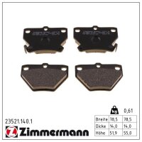 ZIMMERMANN 23521.140.1 Bremsbelagsatz, Scheibenbremse