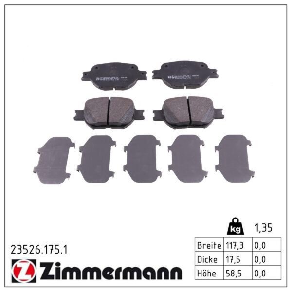 ZIMMERMANN 23526.175.1 Bremsbelagsatz, Scheibenbremse