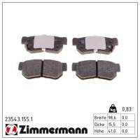 ZIMMERMANN 23543.155.1 Bremsbelagsatz, Scheibenbremse