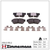 ZIMMERMANN 23543.155.2 Bremsbelagsatz, Scheibenbremse